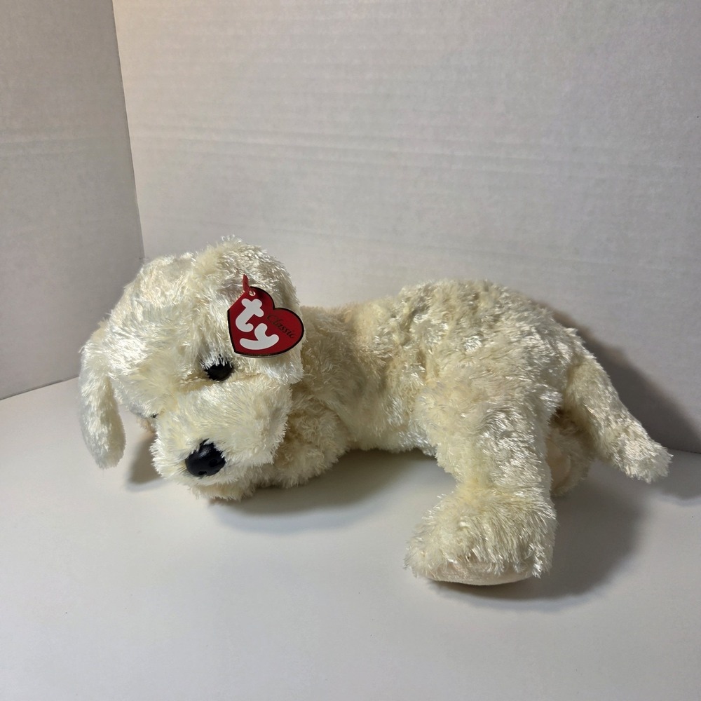 Ty Classic Collection - Tidbit The Yellow Lab Puppy Dog *Very Rare* (11 in)‎